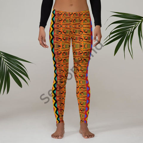 African Kente Design (Ghana) Leggings Women Xs