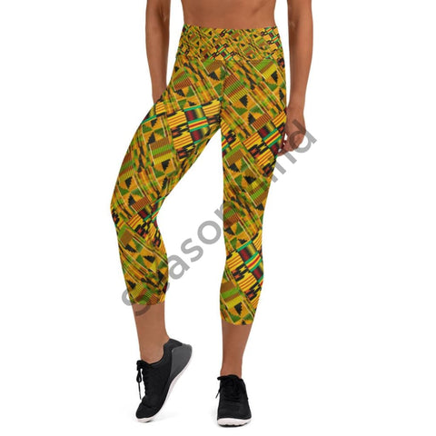 Cultural Kente Style Yoga Leggings Xs