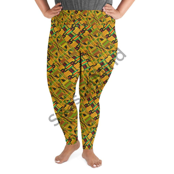 Cultural Plus Size Kente Style Leggings