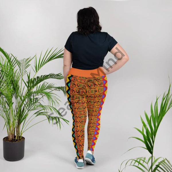 Cultural Plus Size Kente Style Leggings