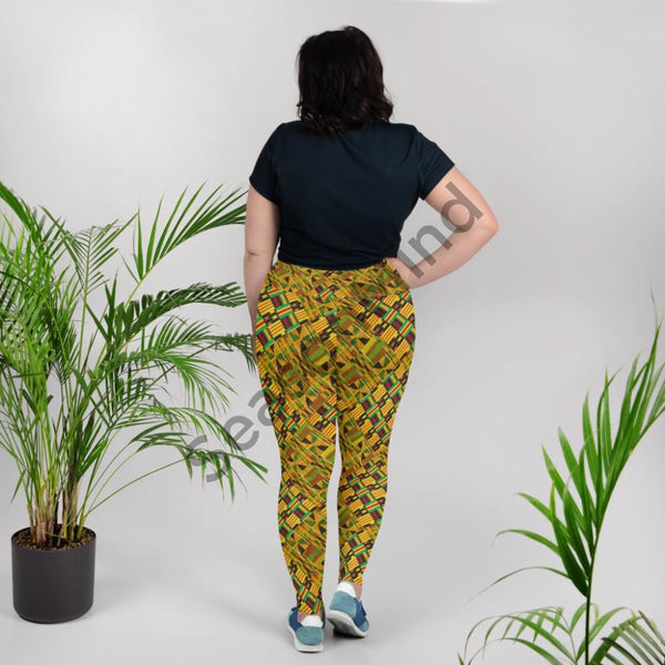 Cultural Plus Size Kente Style Leggings