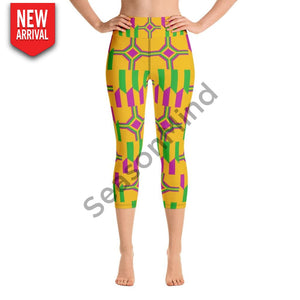 Kente Yoga Capri Leggings Xs