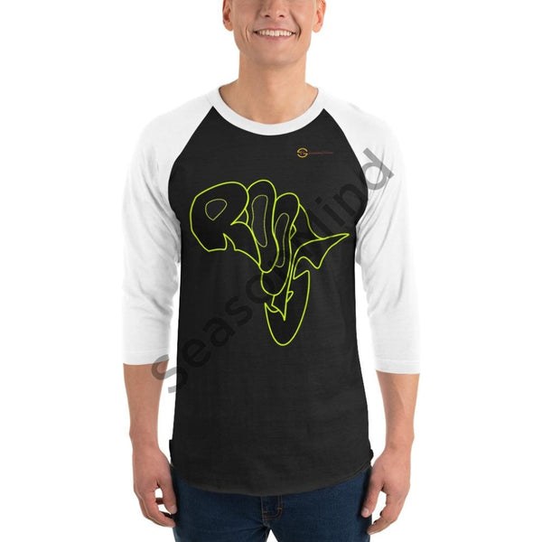 Roots 3/4 Sleeve T-Shirt (Black Neon)