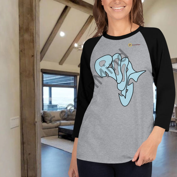 Roots 3/4 Sleeve T-Shirt (Light Blue) Heather Grey/black / Xs Female