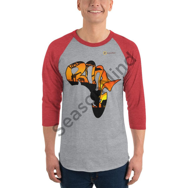 Roots 3/4 Sleeve T-Shirt (Nature) Heather Grey/heather Red / Xs Male