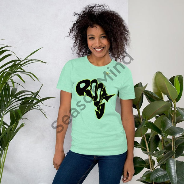 Roots T-Shirt (Black-Neon) Heather Mint / S Female