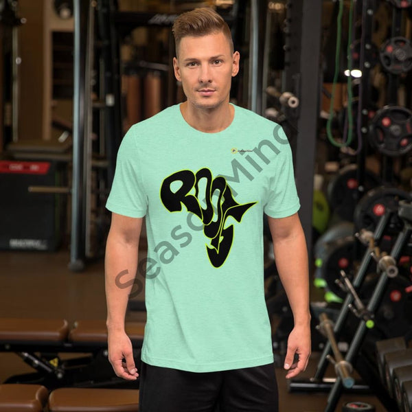 Roots T-Shirt (Black-Neon) Heather Mint / S Male