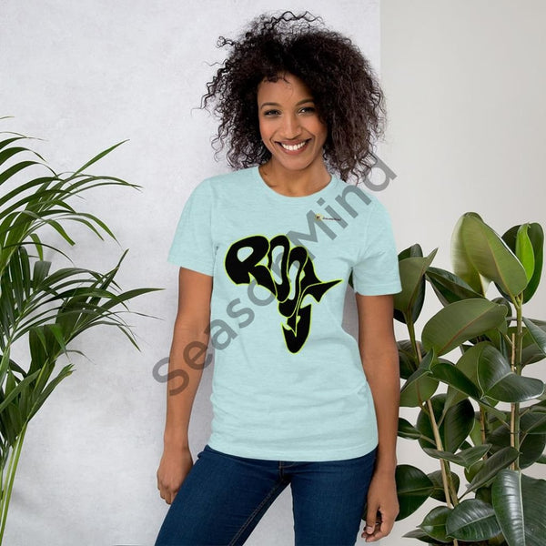 Roots T-Shirt (Black-Neon) Heather Prism Ice Blue / Xs Female