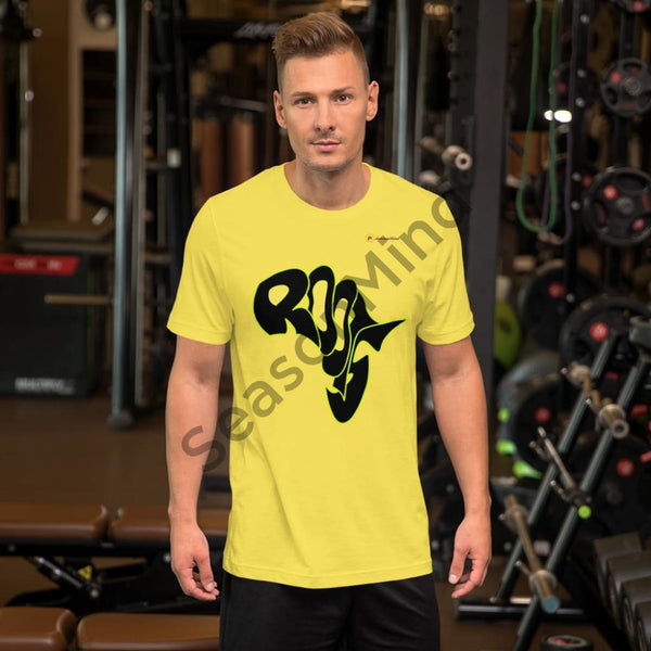 Roots T-Shirt (Black-Neon) Yellow / S Male